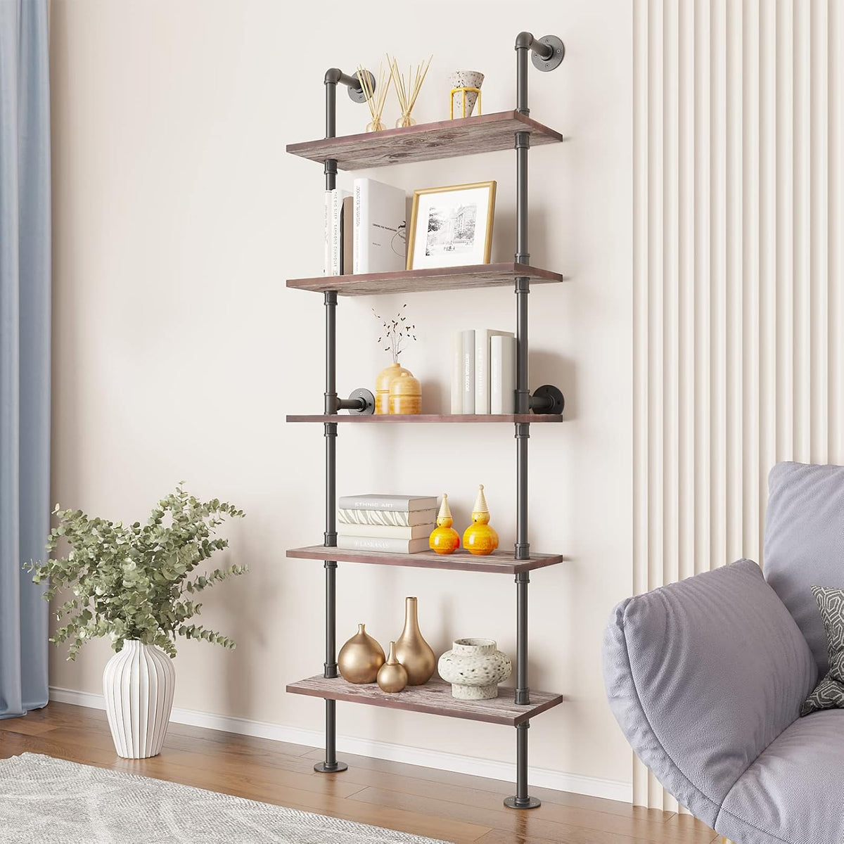 6 Tier Solid Wood Ladder Shelf V17188