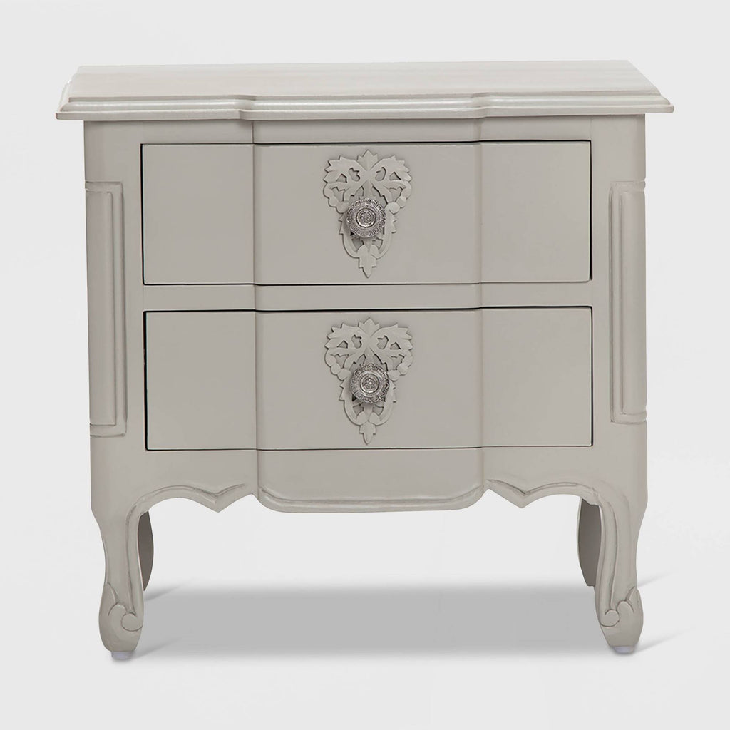 Gray Side Table with Two Drawers T341308