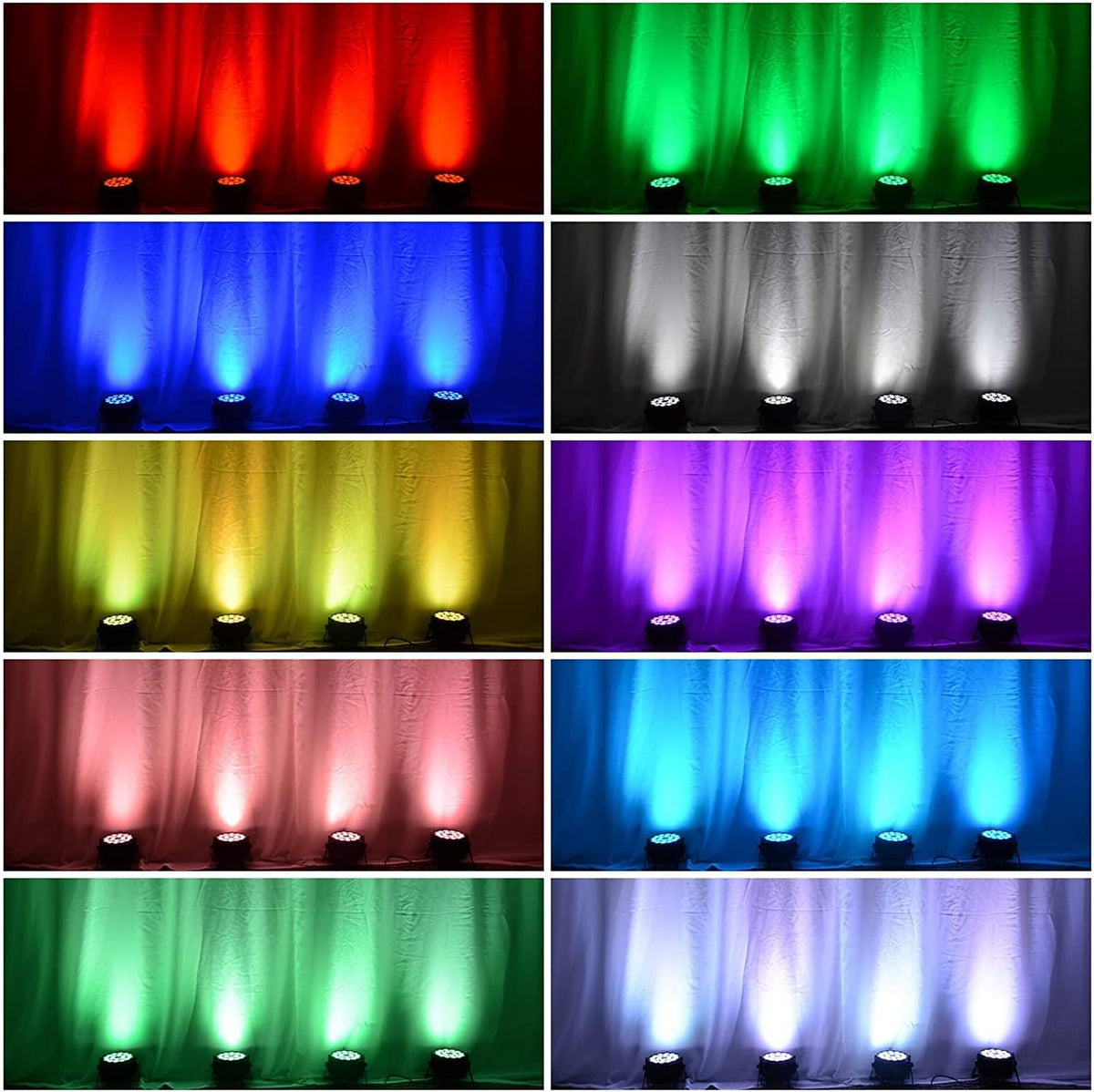 18x8W RGBW LED Stage Lights DMX-512 Sound Activated Strobe Lights (1 Pack) A76652